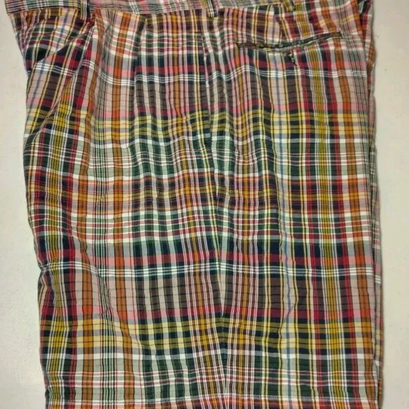 Polo Ralph Lauren Tyler Short Shorts Men Size 36 Plaid Red Blue Yellow Pleated - Picture 4 of 13